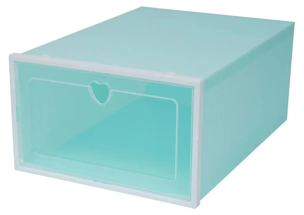 Boîtes à Chaussures Vertes Plastique 33x23x14 cm - Empilables 20pcs