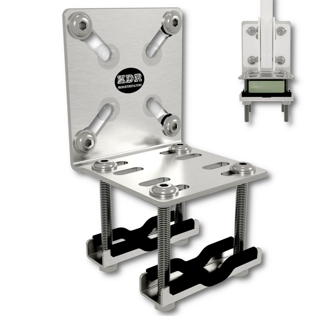 Balkonfächerhalter aus Edelstahl für Balkongeländer rund und eckig Fächerhalterung bis Balkonfächer 160 cm x 160 cm Markisen