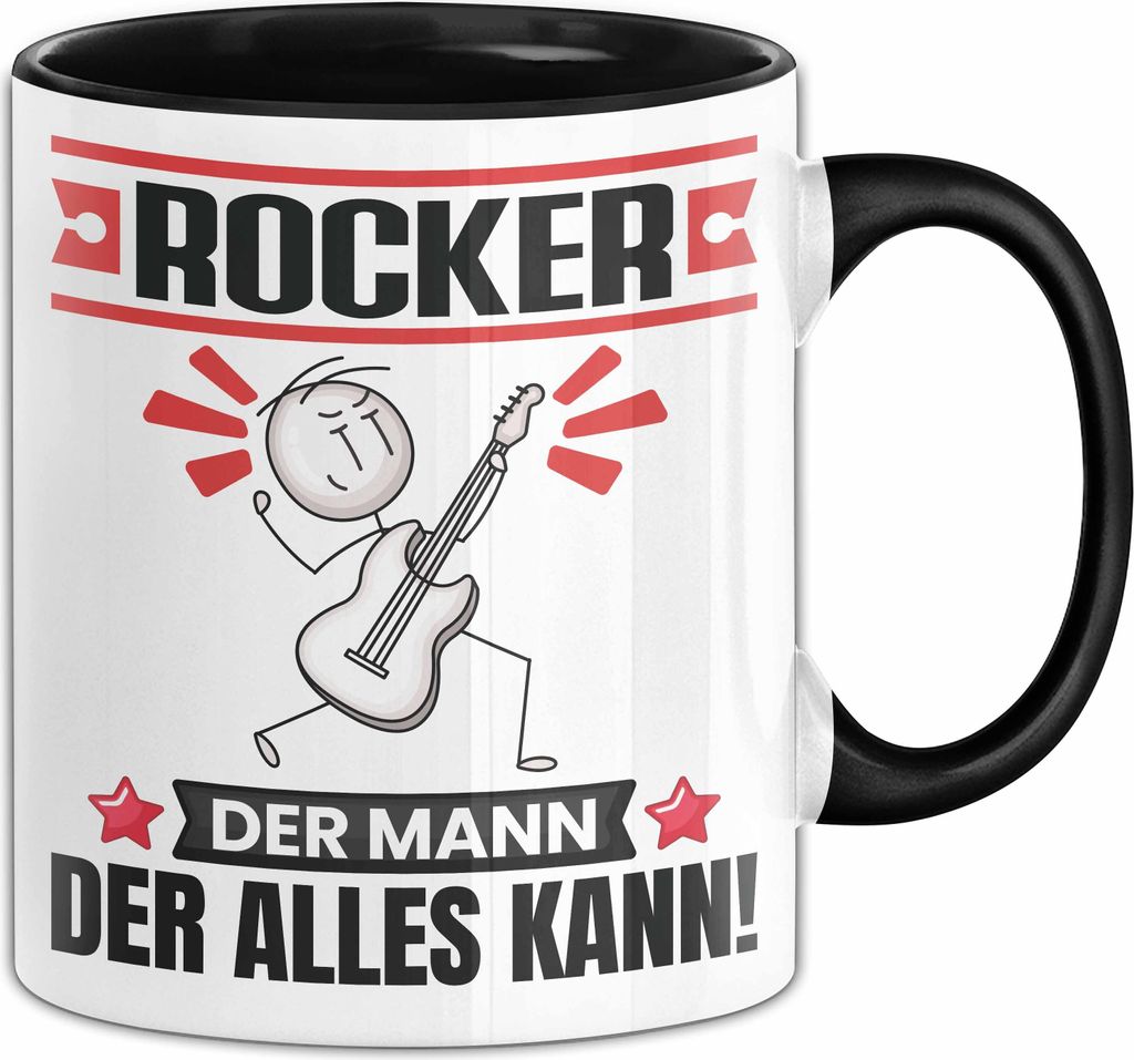 Rocker Tasse Geschenk für Rocker Der Mann Der Alles Kann Geschenkidee zum Geburtstag (Schwarz)