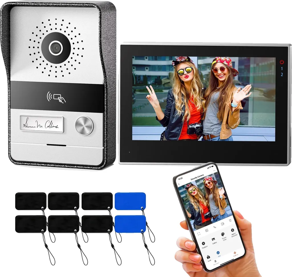 Interphone vidéo tactile 7 pouces HD 1080P avec commande de portail
