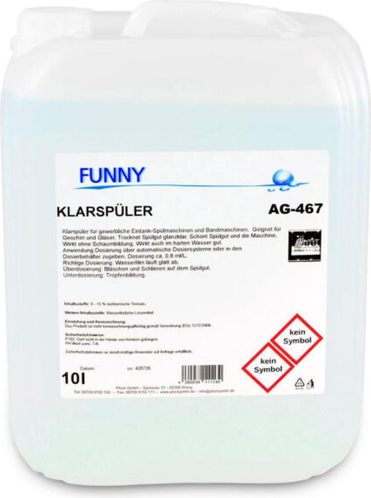 Klarspüler Funny - 10 L Kanister - Konzentrat - schaumarm Produktbild 