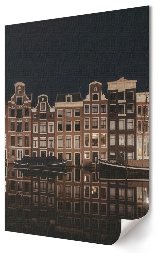 Stadtkanal- Kunstdruck A1 (59x84 cm) - Klassisch, Modern- Wandbild für Wohnzimmer Schlafzimmer & Flur, Modernes Poster Wanddeko, Ungerahmt