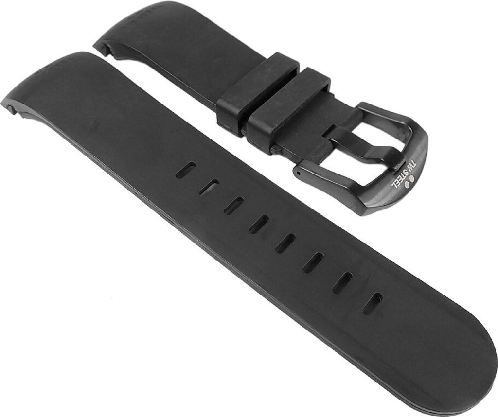 TW STEEL Marken Ersatzband Kautschuk Band 24mm Schwarz u.a für Grandeur Serie TW43 TW40 TW125 TW705