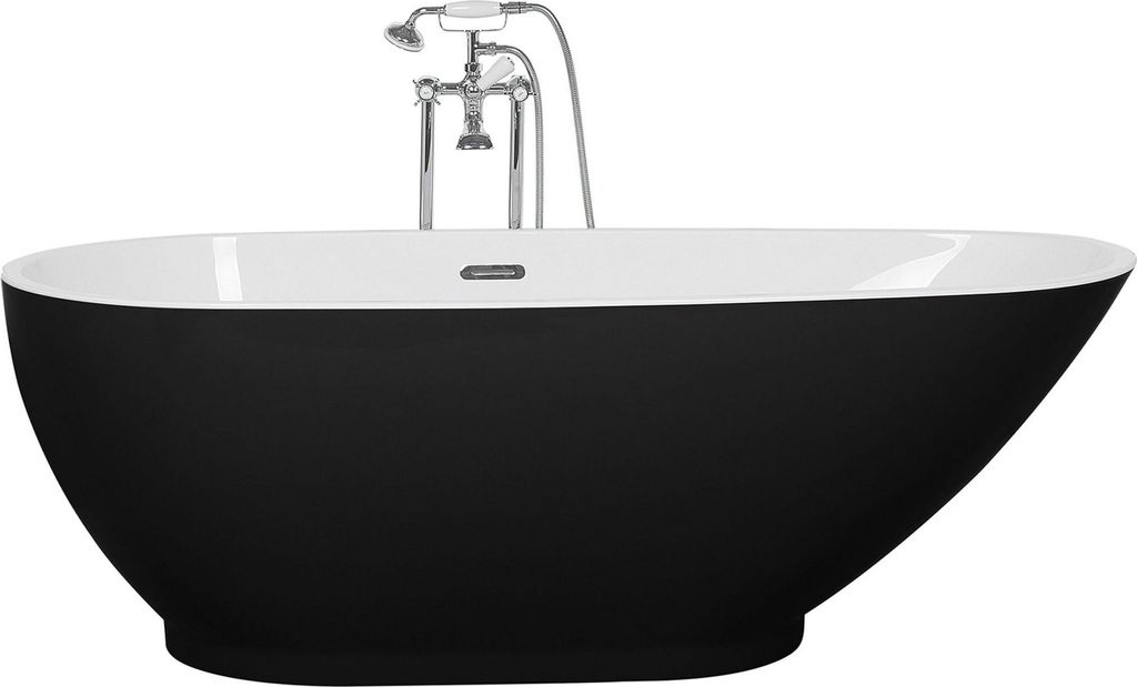 BELIANI Voľne stojaca vaňa čierna sanitárny akrylát 173 x Obrázok produktu 