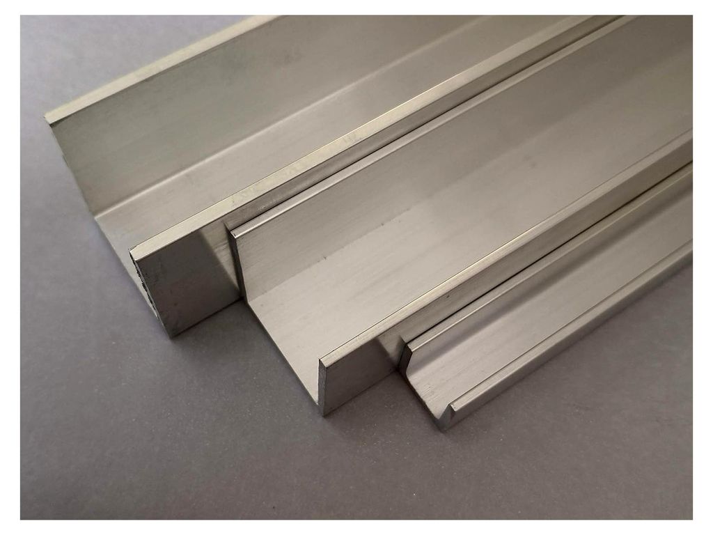 Aluminium Alu U-Profil U-Schiene C-Profil Aluprofil 25mm x 25mm x 2mm, Länge-200cm, Schweißbar, Eloxierbar, Zerspannbar, Maschinenbau, Architektu...