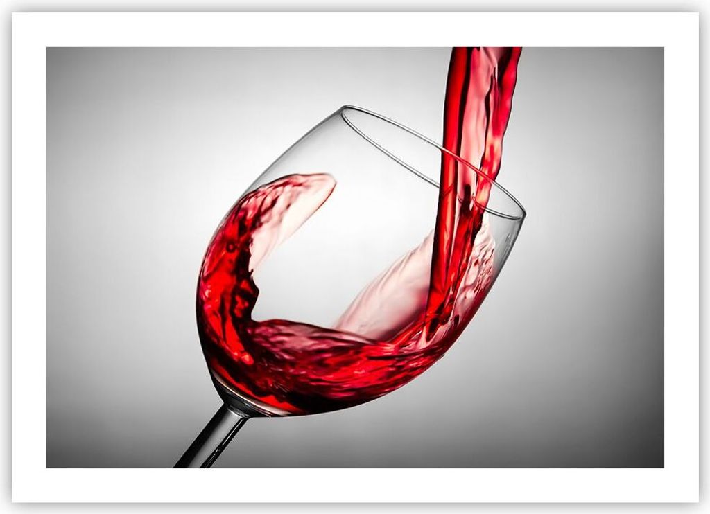Poster - Poster ohne Rahmen - Trinken glas wein - 70x50 cm - Wand Bild - Wanddeko - Wandbilder - Kunstposter - Wandposter - Bilder - Kunstdruck - W...