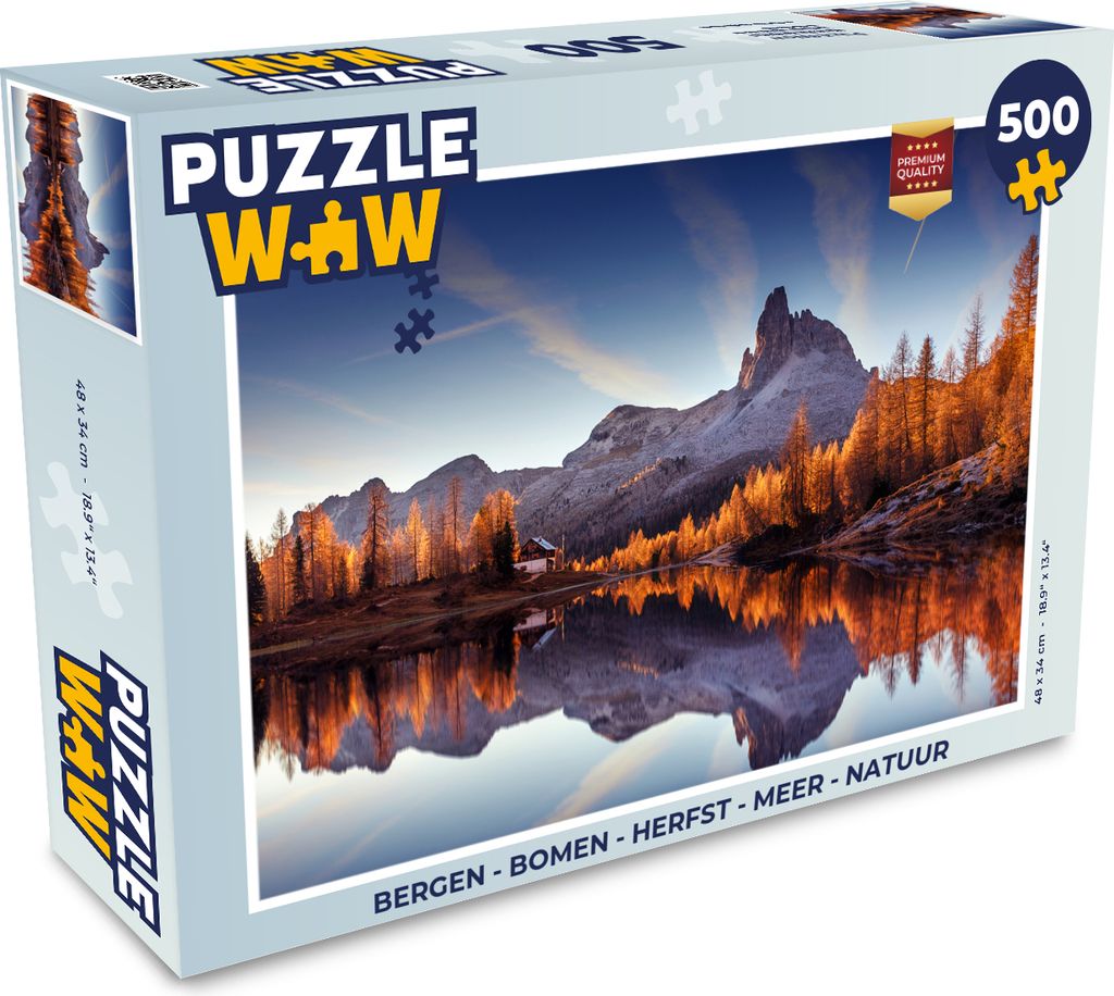 MuchoWow Puzzle 500 Teile Berge - Bäume - Herbst - See - Natur - 500 Teile - Kinder - Selberbauen - Puzzlespiele