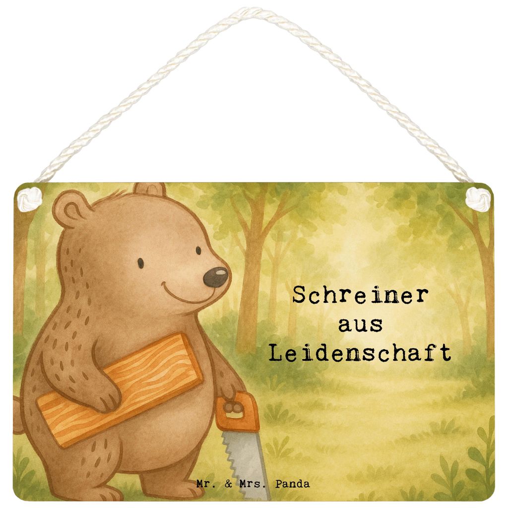 Mr. & Mrs. Panda Schild Schreiner Leidenschaft Design DIN A5 - Weiß - Geschenk, wandtafel, Wandbild Holz, Türschild, Deko