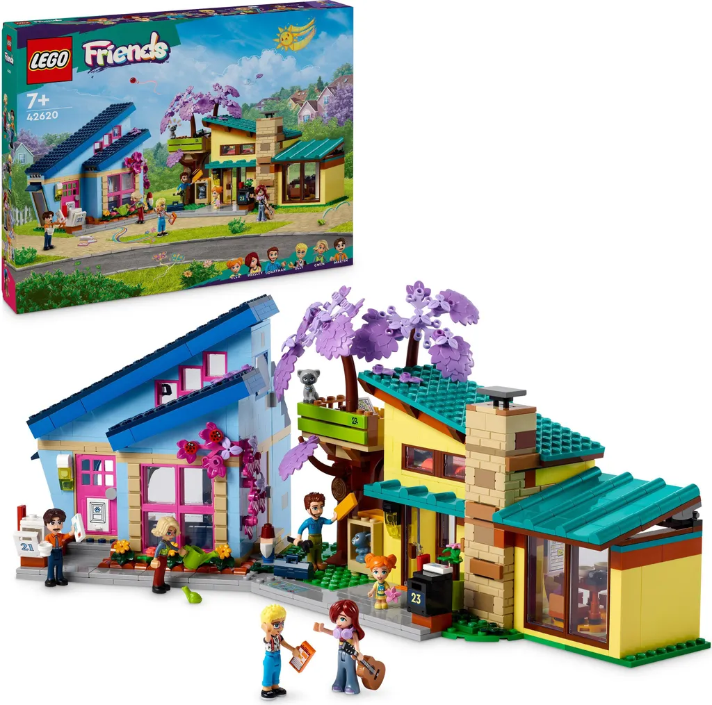 LEGO Friends 42620 Les Maisons Familiales d'Olly et Paisley Set de Jeu