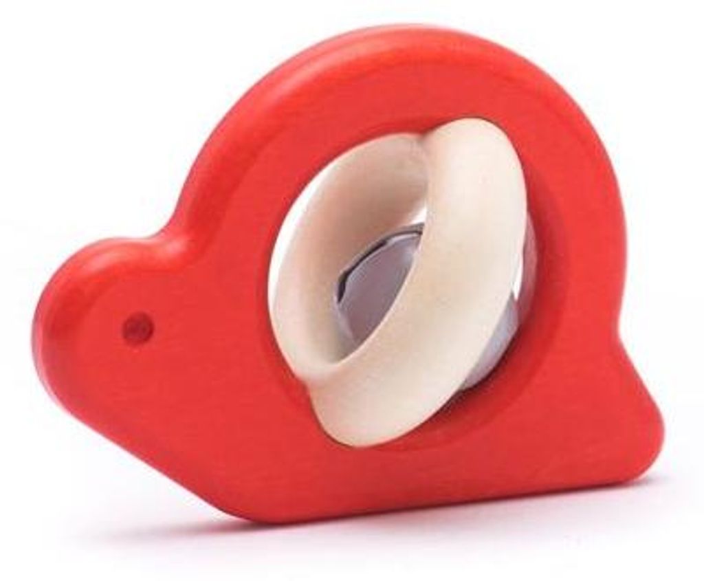 Bajo Holz Rassel Schnecke - rot Babyspielzeug nachhaltig