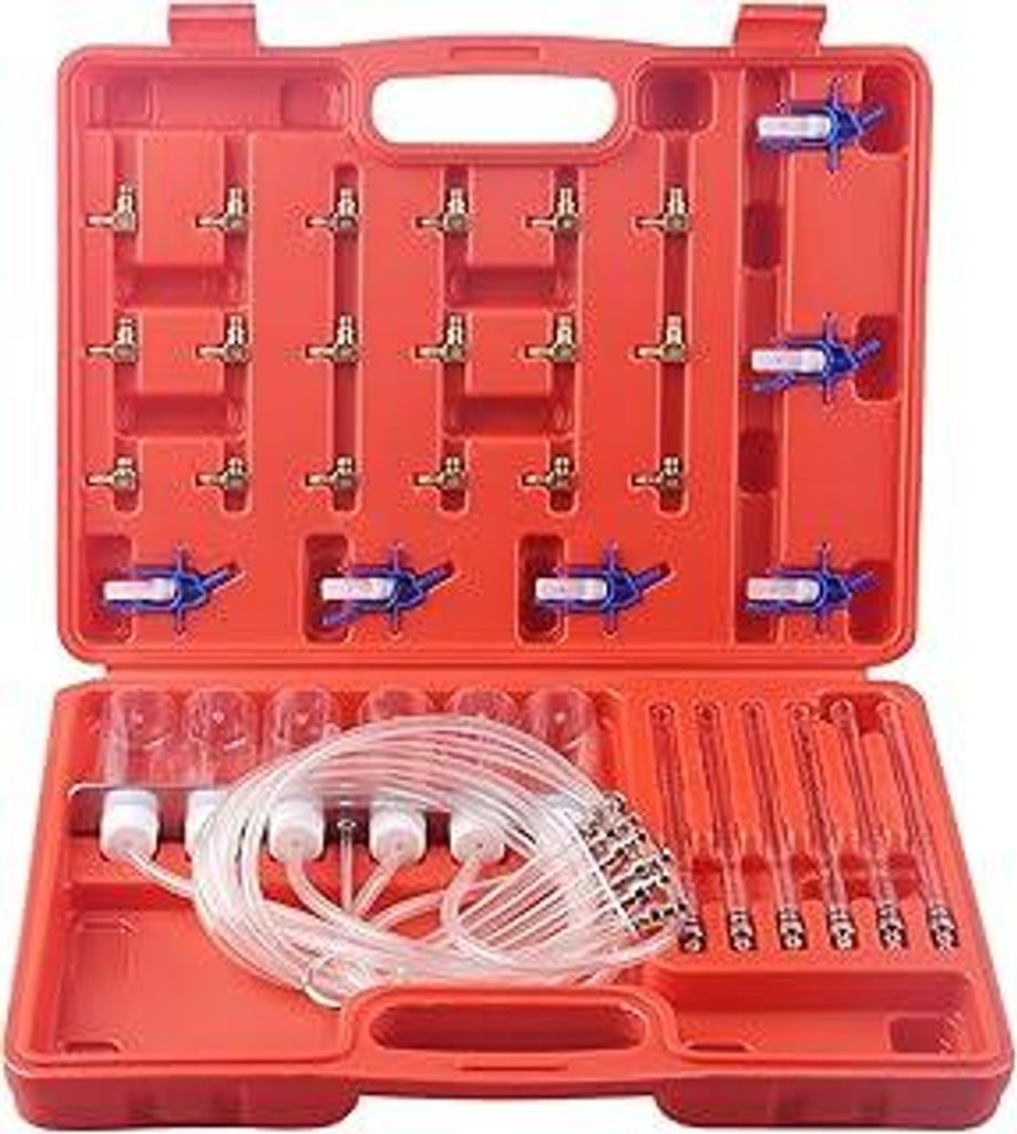 DAYUAN Diesel Rücklaufmengen Tester CDI Common Rail Injector Prüfer Prüfgerät Injektoren mit 24 Adapter und neu Adapter