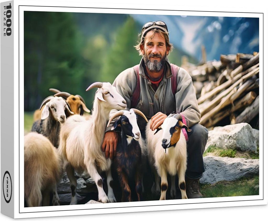 raxxa Premium-Puzzle "Mountain Shepherd with Goats", 1000 Teile