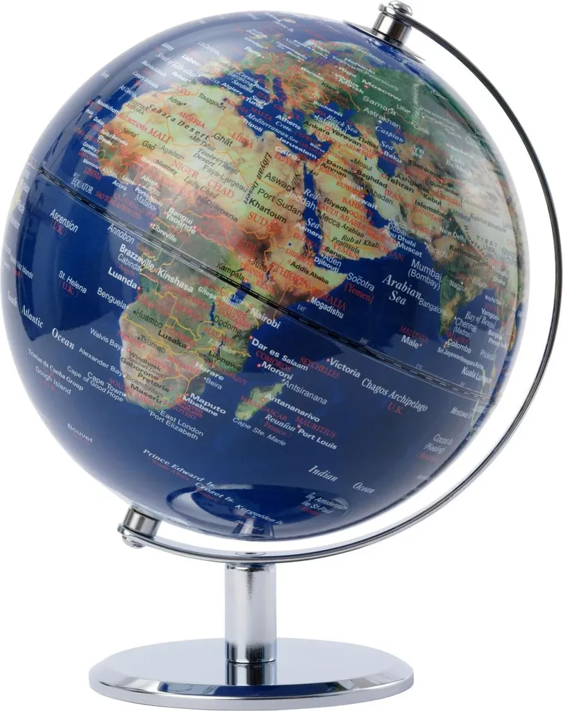 Mappemonde de Bureau TROIKA Lunar Physical 20cm - Globe Design en Métal