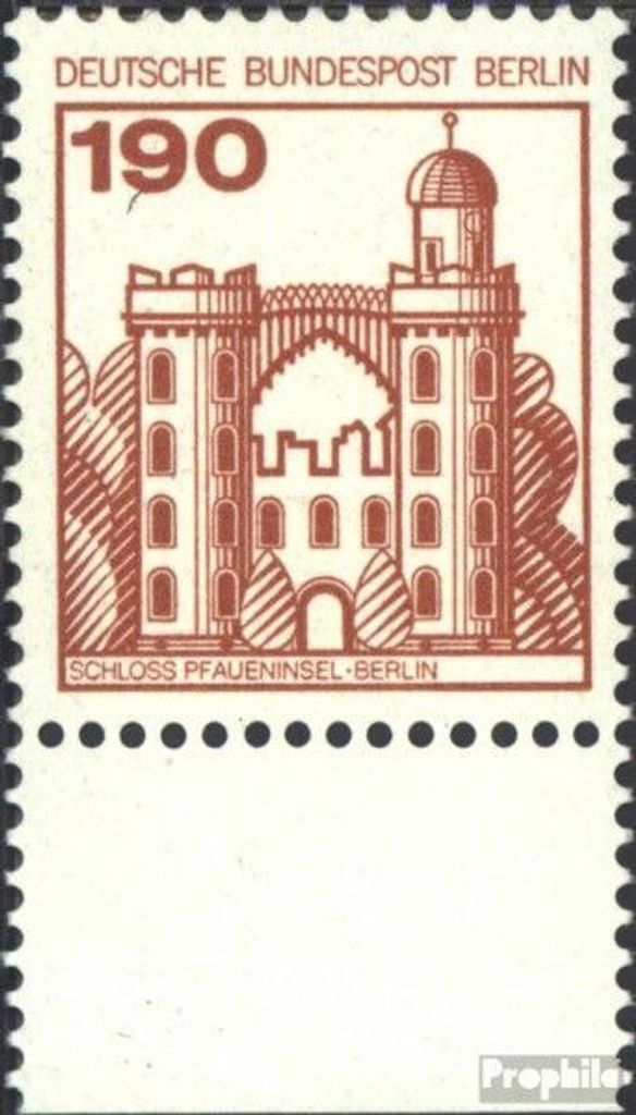Briefmarken Berlin (West) 1977 Mi 539A Unterrandstück postfrisch Burgen und Schlösser