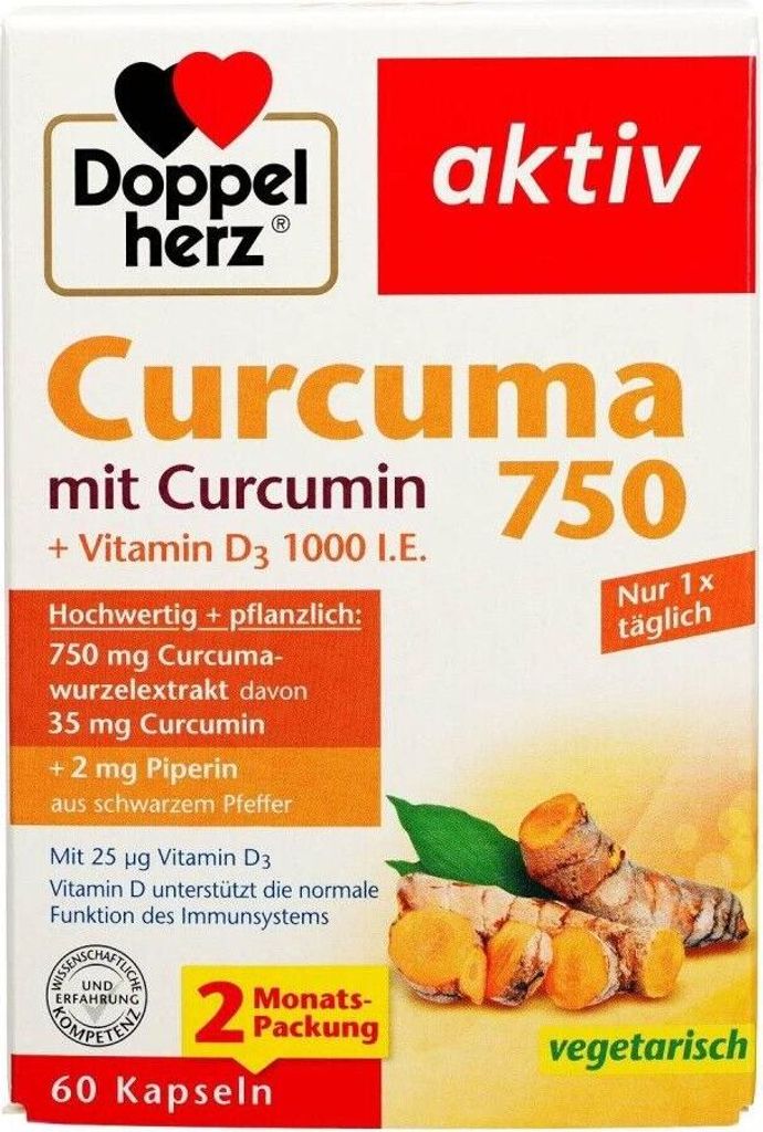 DOPPELHERZ Curcuma 750 Kapseln
