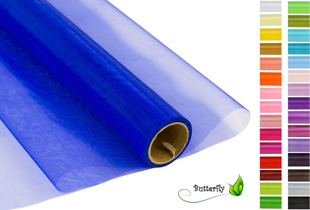 9m Rolle Organza 36cm CRYSTAL , Farbauswahl:blau 352 / königsblau / royalblau