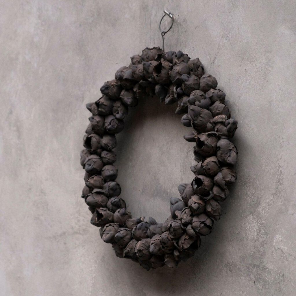Kranz Coco fruit dünn - schwarz: D 45cm