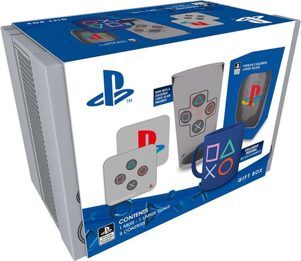 PlayStation Icons PS1 Collector Set | Tazza Bicchiere e Gadget