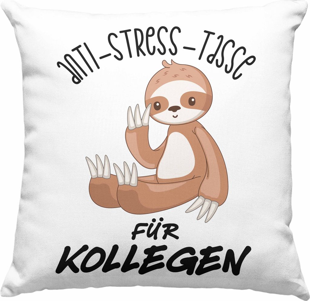 Trendation - Anti Stress Deko-Kissen mit Füllung 40x40 für Kollegen Lustige Geschenkidee Kollegin Deko-Kissen mit Füllung 40x40 Abschied Arbeit...
