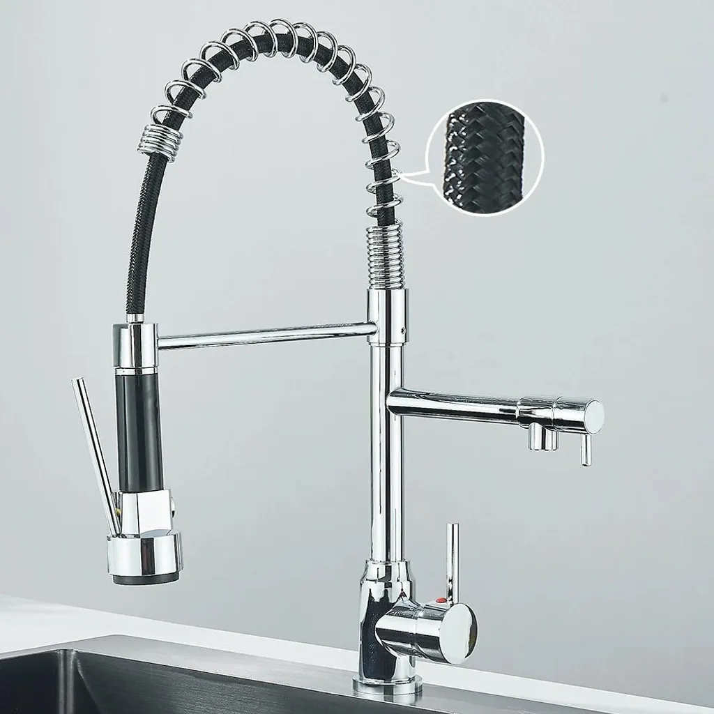 Robinet de Cuisine Mitigeur Monocommande à Ressort Coloris Rouge Bordeaux