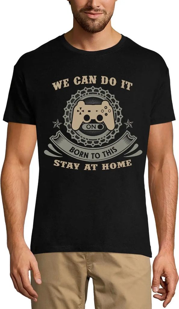 Herren Grafik T-Shirt Born to be gamer - zu Hause bleiben – Born To Be Gamer - Stay At Home – Öko-Verantwortlich Vintage Jahrgang Kurzarm Lustige