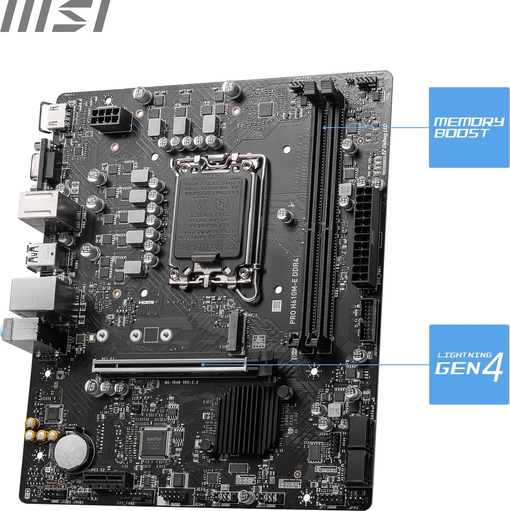 Carte Mère MSI H610M-E Pro DDR4 pour Assembler un PC Travail Efficace