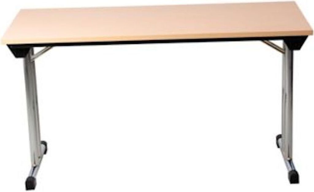 Klapptisch Lizard | T-Fuß-Gestell-Rund | HxBxT 75x140x70 cm | Chrom-Buche