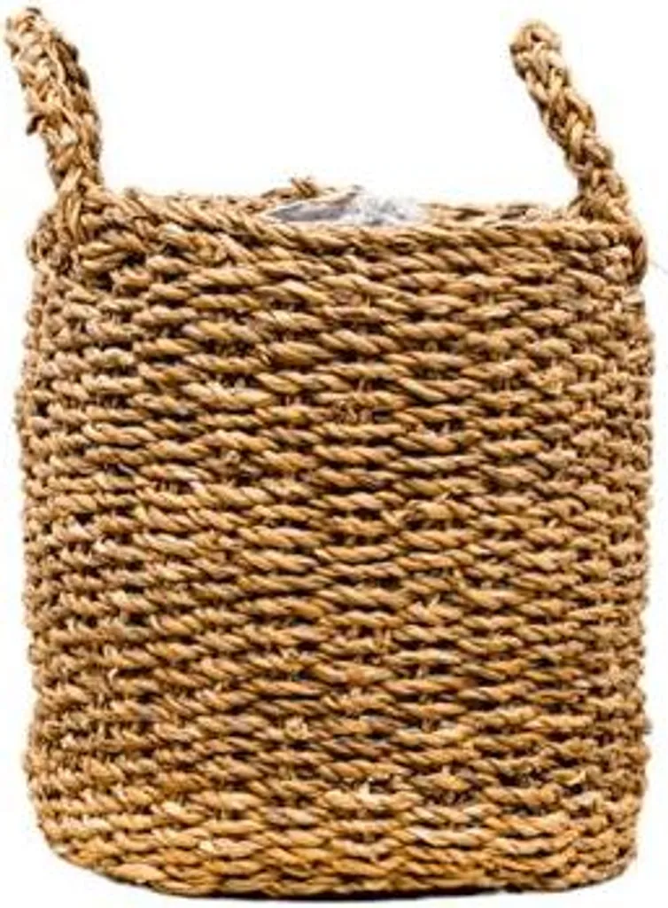 Cache-pot en fibre naturelle 30x27 cm, panier de décoration bohème chic