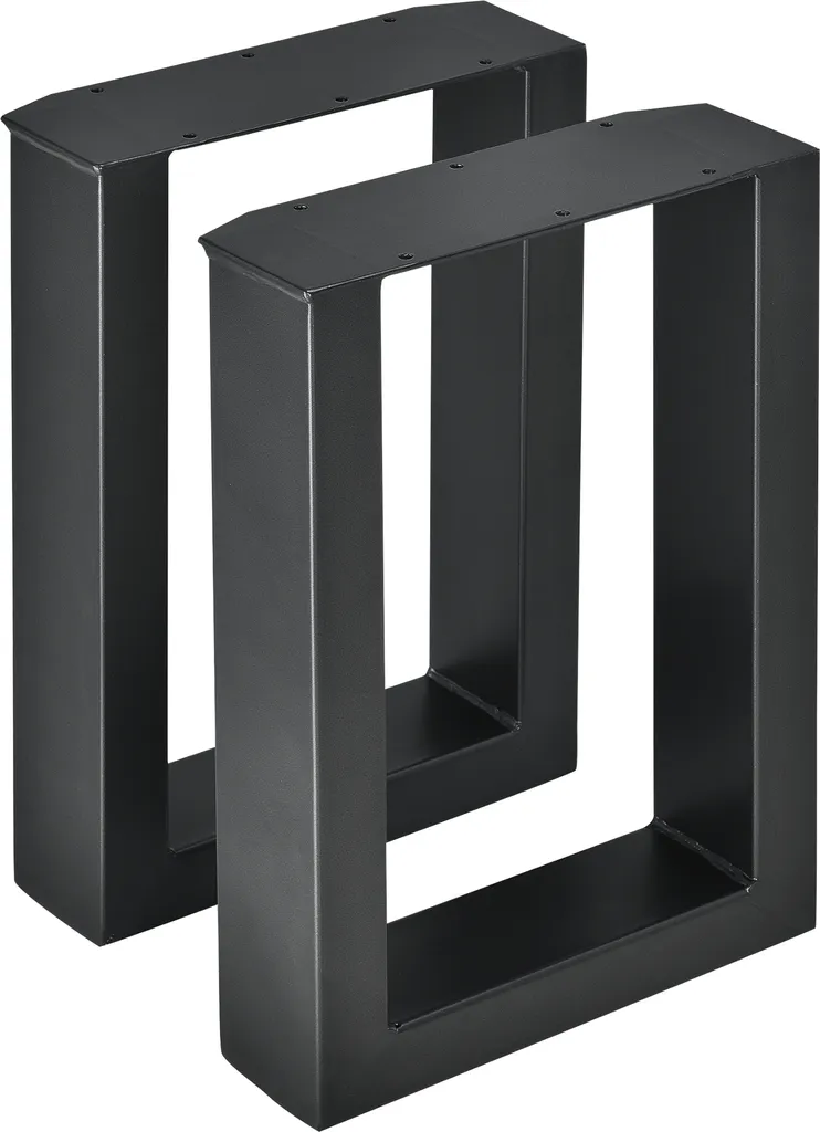 Set 2 Basi per Panca Makers 30x43 cm - Acciaio Nero per Arredo Loft