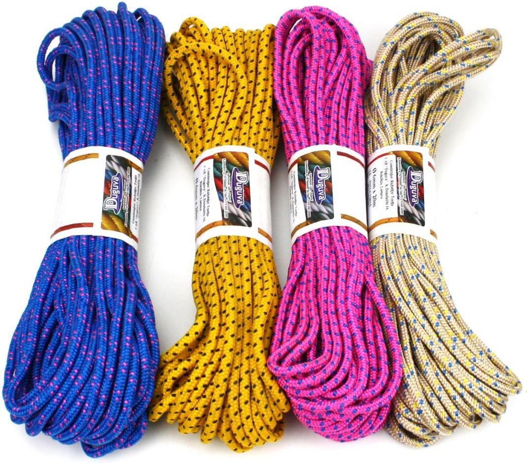 20m Polyamidseil Stoffband Paracord Schnur Flechtkordel Kordel Ø6mm SORTIERT