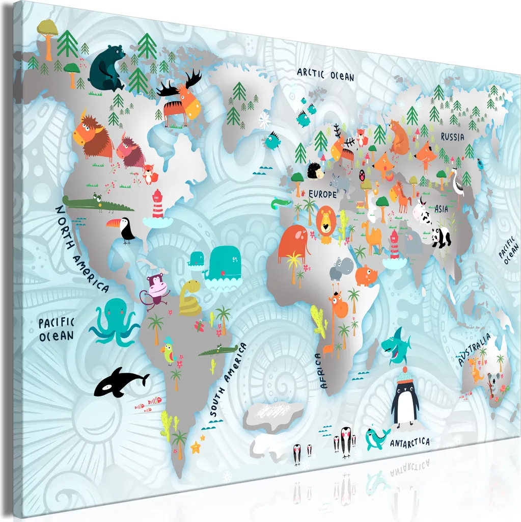 Mappa delle Fiabe su Tela 90x60: Il Regalo Perfetto per la Cameretta