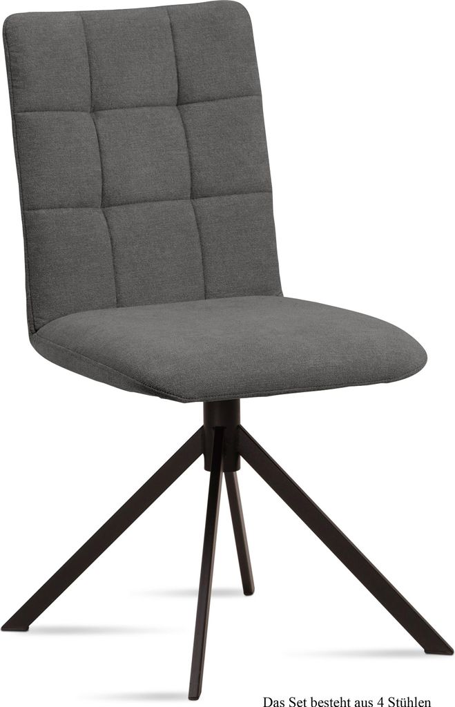 Esszimmerstuhl (4er-Set) Drucy 47x91x60 Schwarz/Grau