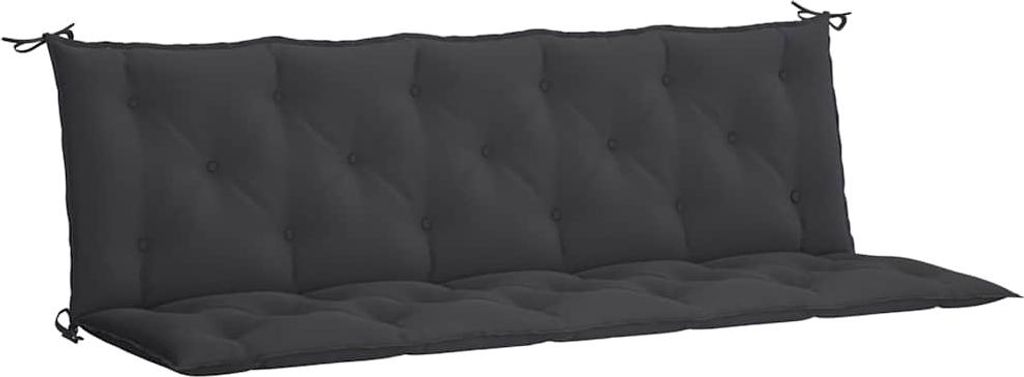 vidaXL Coussins de banc de jardin 2 pcs. noir 180x50x7 cm Image du produit 