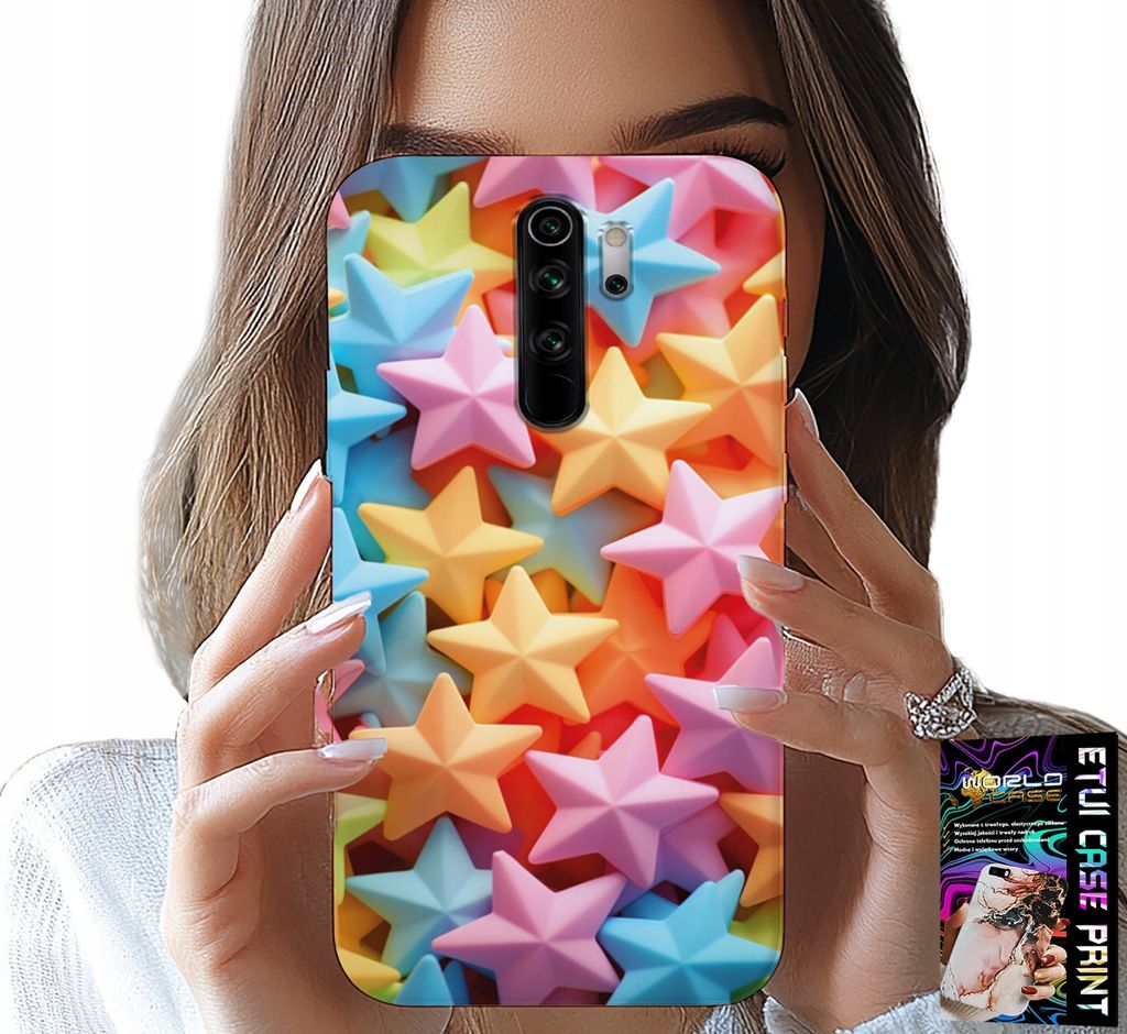 Hülle Für Xiaomi Note 8 Pro - Farbige Sterne Sternhülle + Folie