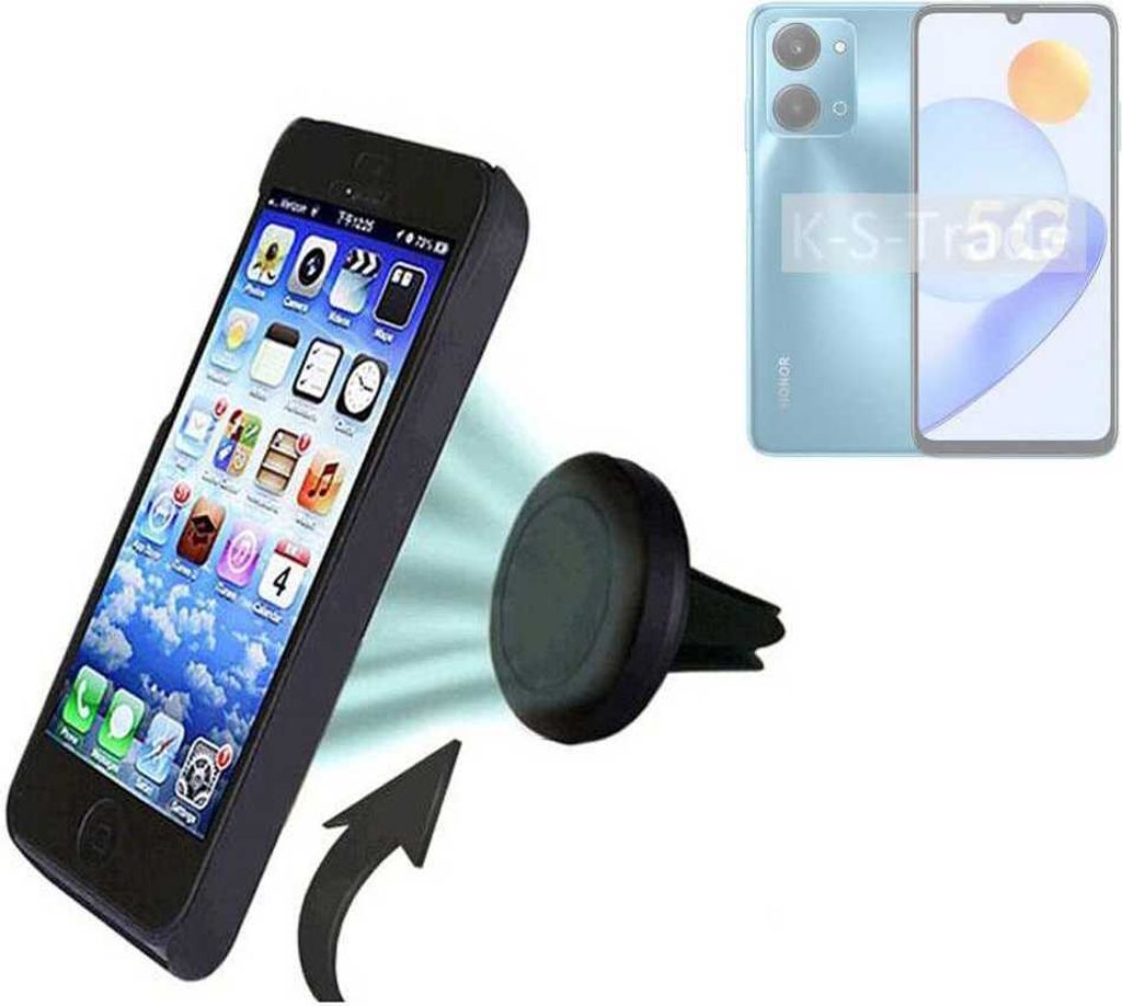 K-S-Trade kompatibel mit Honor Play 7T Auto Handy Halterung KFZ Halter Lüftungsgitterhalterung Air Vent mount Smartphone Halter