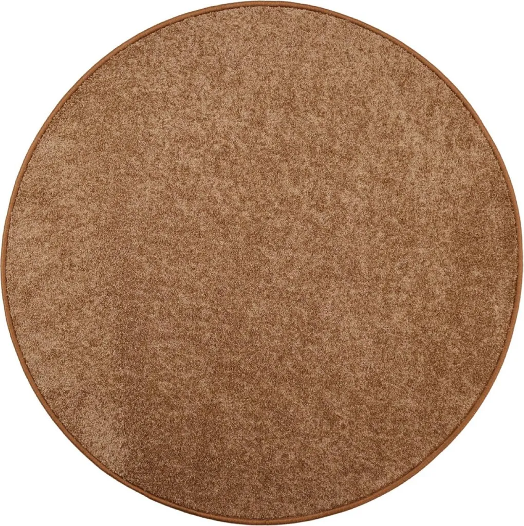 Tapis rond 160 cm Capri aux reflets cuivrés - Texture douce et durable