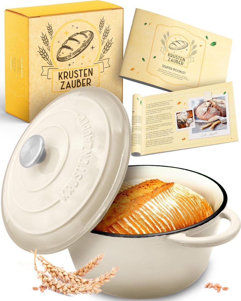 KRUSTENZAUBER Gusseisen Topf als Schmortopf mit Deckel - Produktbild 