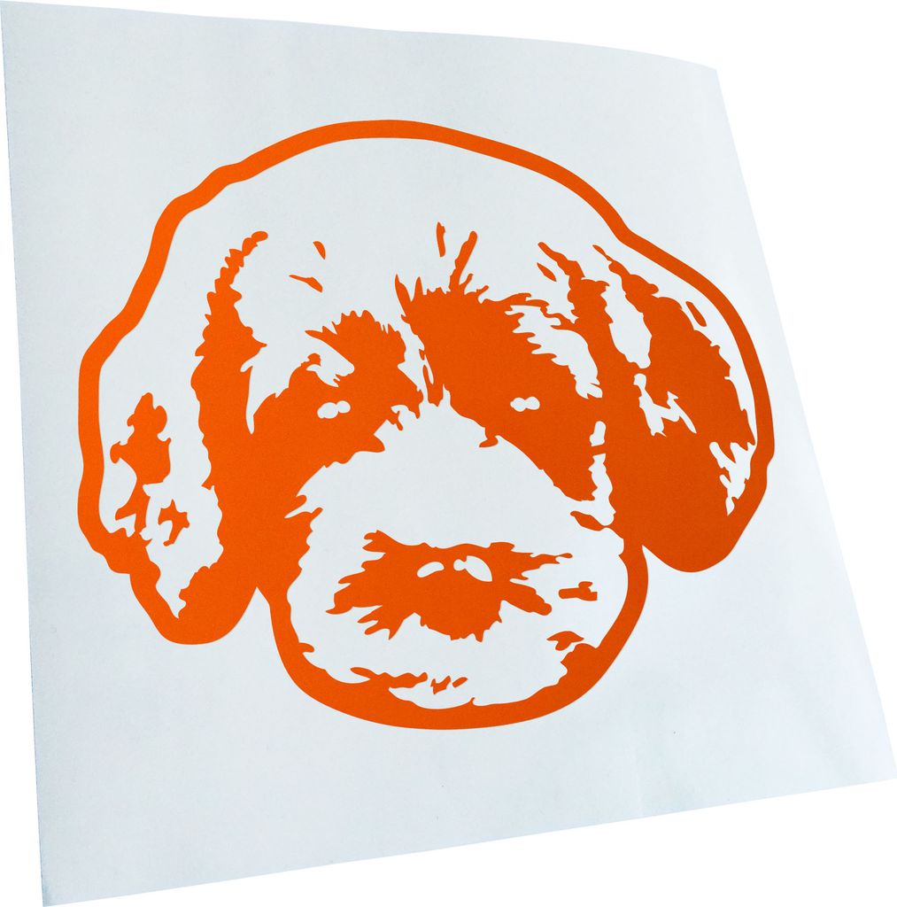 Kiwistar - Autoaufkleber - Labradoodle Hund - Orange - 50x42cm - Aufkleber für Auto, Laptop, Fahrrad, LKW, Motorrad Mehrfarbig JDM Decal Racing