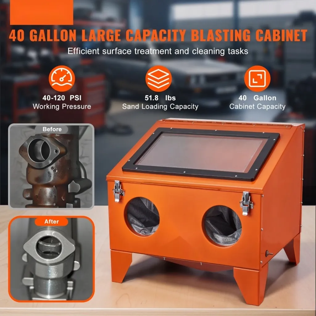 Cabine de sablage de table pour restaurer pièces auto et moto