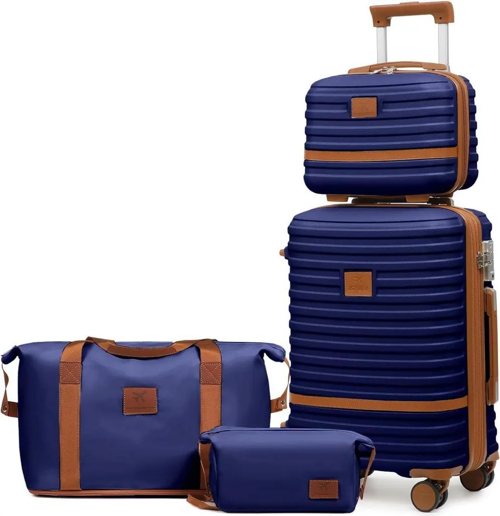 Set de valises Joyway 4 pièces bleu marine avec serrure TSA intégrée