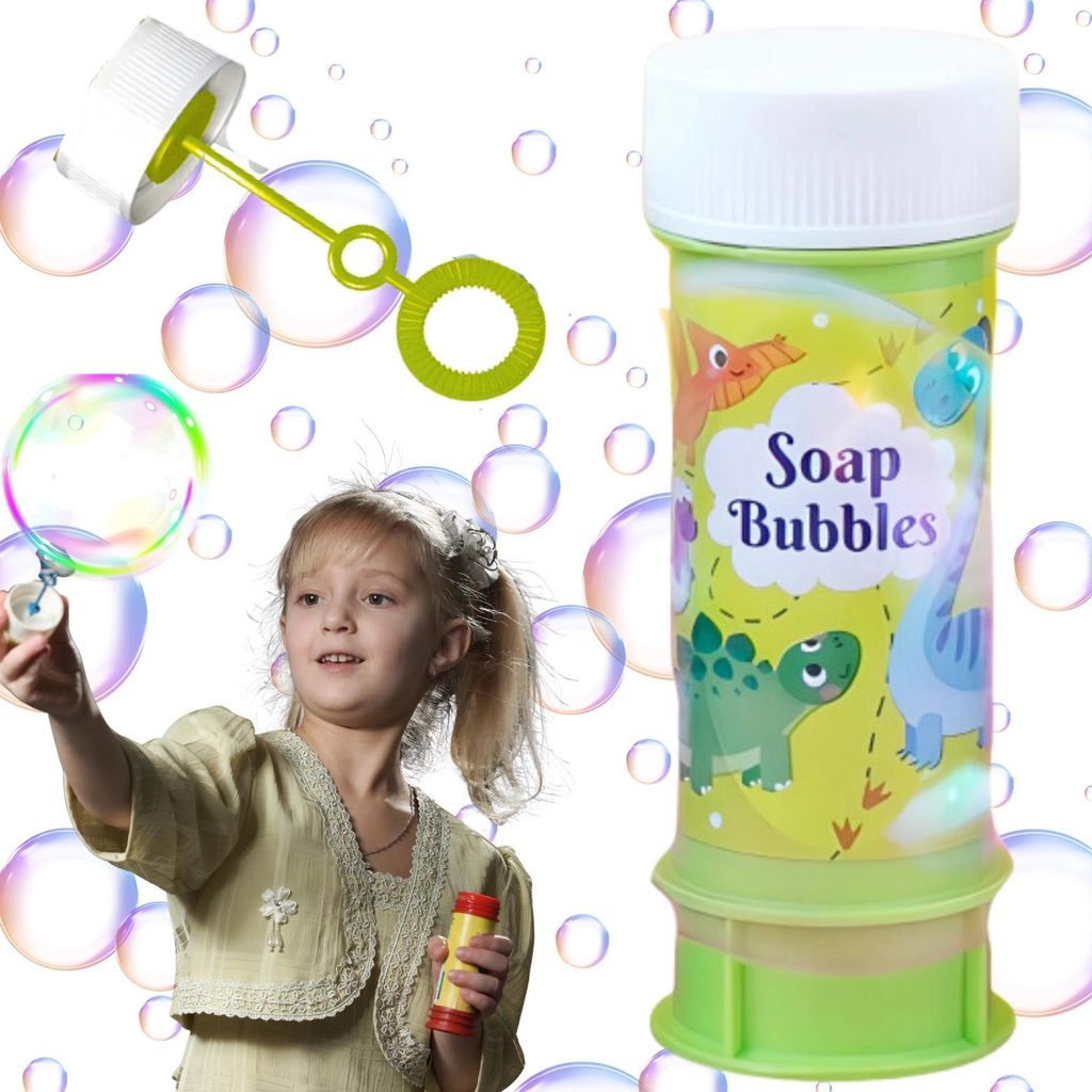 Dinosaurier-Seifenblasen-Set für Kinder, Seifenblasen machen, 60 ml, 300228