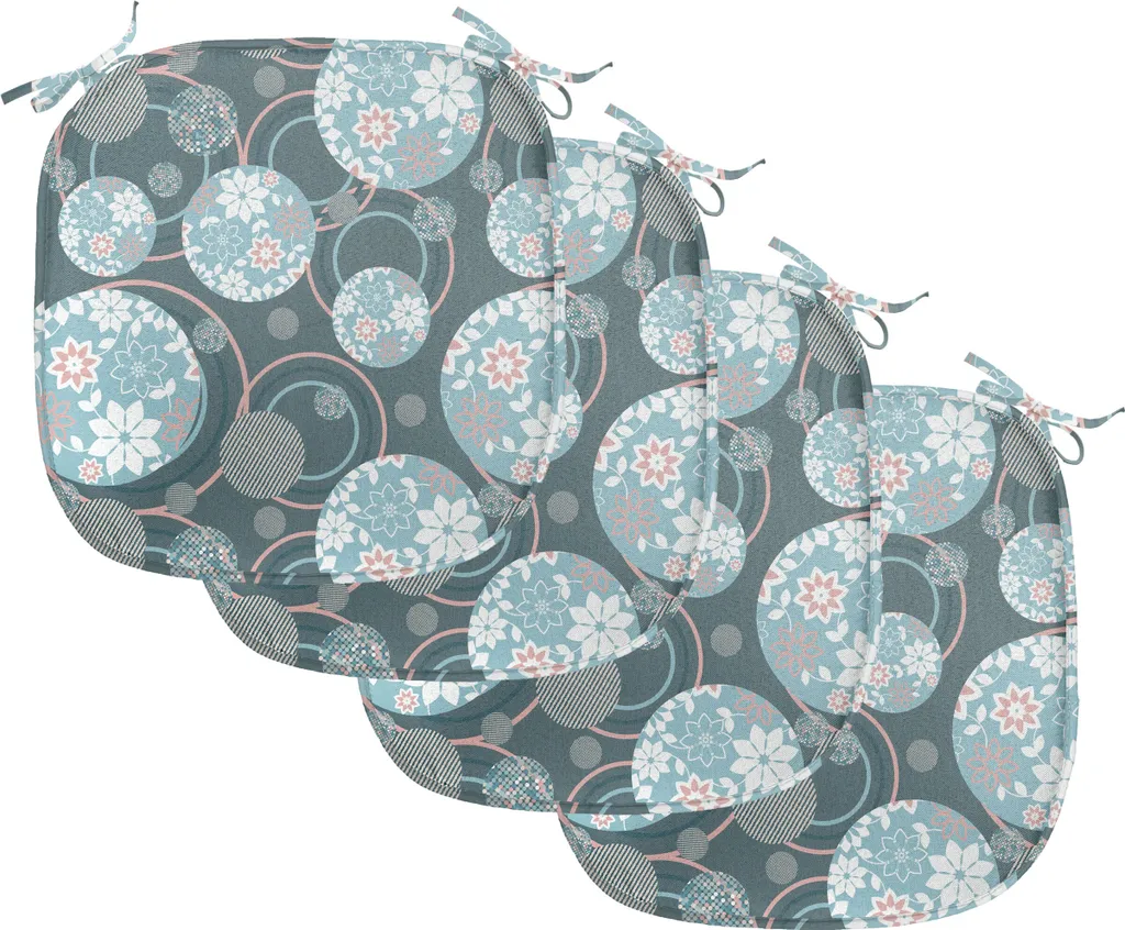 Coussin décoratif imperméable 40x40 lot de 4 - Style Oriental Rose Bleu