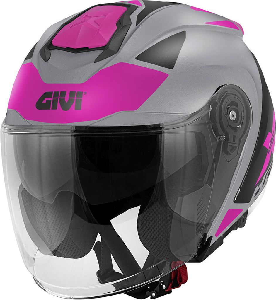 Jet Helm GIVI X25 Target Lady Titan Matt Rosa größe S