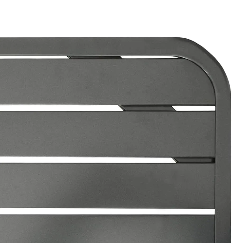 Table de jardin en acier anthracite résistante de 180x83x72 cm