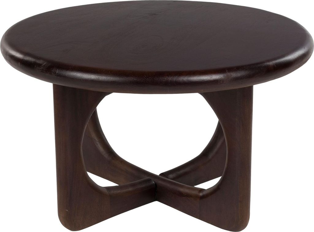 Housecraft Living Jani Couchtisch Rund 60 cm Mangoholz Dunkelbraun