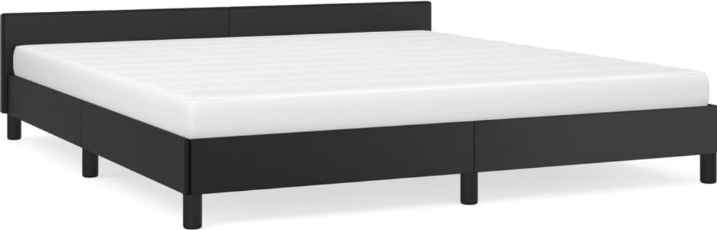 vidaXL Struttura letto con testiera senza materasso nero Immagine del prodotto 