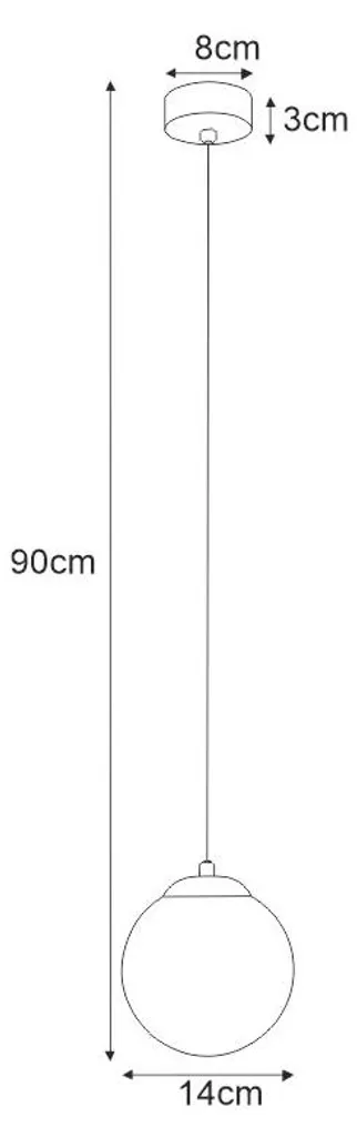 Suspension Design ELMO en Verre Opalin et Finition Dorée - Format 90cm