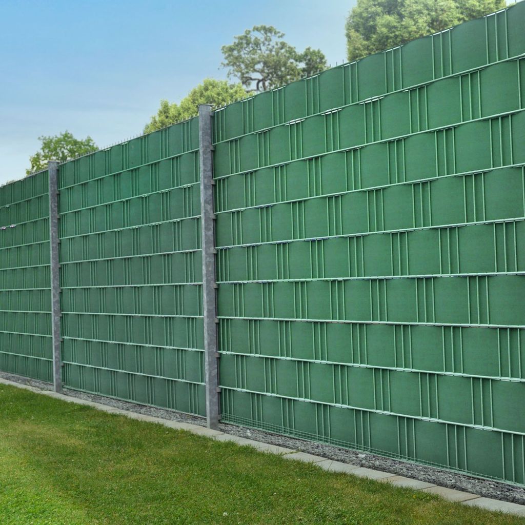 PVC Sichtschutz Streifen Zaunfolie Windschutz Doppelstabmatten Zaun 65m Grün 