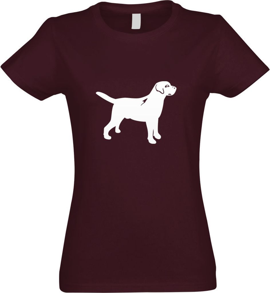 Kiwistar - T-Shirt tailliert - Damen - Burgund - Hund Dog - mit Motiv Bedruckt - Funshirt Design - Sport - Freizeit - Damen - XXL