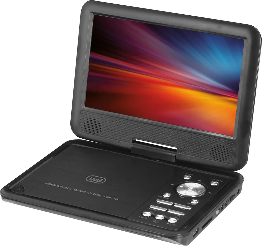Trevi PDX 1409 S2 Lecteur DVD Portable 9 Pouces Noir avec Port USB SD